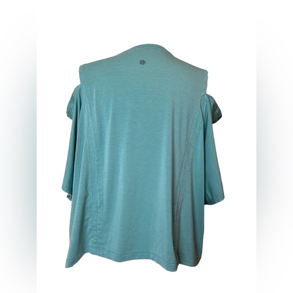 Athleta Intention Crop Tee Size XL Mint Color Cold Sholders - Picture 4 of 9